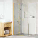Walk-In Shower Wall Folding Gold 70 x 6.5 x 190 cm 42017969
