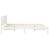 Bed Frame with Headboard White 160 x 210 cm Solid Pine Wood 872315