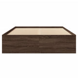 Bed Frame Brown Oak Engineered Wood Double Bed Frame 3295666