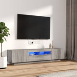 2 Piece TV Cabinet Set with LED Lights Grey Sonoma Engineered Wood 3120168