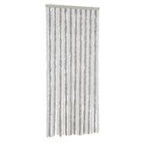 Fly Curtain Light Grey and White 90x200 cm Chenille 377313