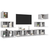 8 Piece TV Cabinet Set Concrete Grey Engineered Wood 3079134