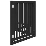 Dog Gate with Door Foldable 4 Panels Black 320 cm Poplar Wood 352259