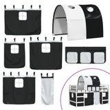 Kids' Loft Bed with Tunnel without Mattress White&Black 90x200cm 3206994