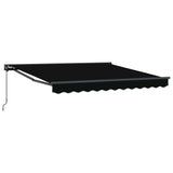 Retractable Awning Manual Black 350x250 cm Fabric 3330337