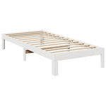 ZNTS Bed Frame without Mattress White 90x200 cm Solid Wood Pine 859221