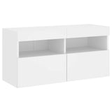 4 Piece TV Wall Units with LED White Engineered Wood 3216711