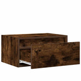 Wall-mounted Bedside Cabinet with LED Lights Smoked Oak 860219