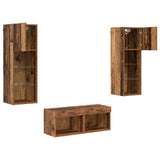 TV Wall Cabinets Wall-mounted 4 pcs Artisan Oak Engineered Wood 3402917