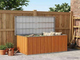 Outdoor Storage Box Wood 129 x 67 x 65 cm Galvanised Steel 42039097