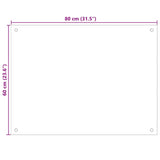 Kitchen Backsplashes 2 pcs White 80x60 cm Tempered Glass 3315788