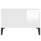 ZNTS Coffee Table High Gloss White 55x55x36.5 cm Engineered Wood 821086