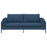 3-Seater Sofa Blue 222 x 81 x 89 cm Fabric 42048637