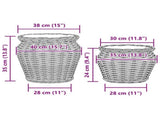 Planter Basket with Storage 2 pcs Grey Lacak Rattan 42020959