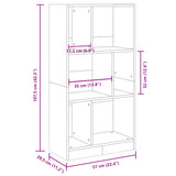 Bookcase White 57x28.5x107.5 cm Engineered Wood 848003