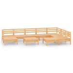 ZNTS 10 Piece Garden Lounge Set Solid Wood Pine 3083029