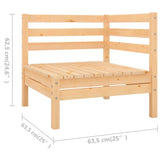 9 Piece Garden Lounge Set Solid Wood Pine 3083024