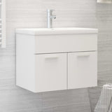 Sink Cabinet with Built-in Basin White Engineered Wood 3070820