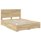 Bed Frame with Drawer Sonoma Oak 150 x 200 cm Engineered Wood 3411291