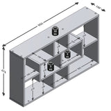 ZNTS FMD Wall-mounted Shelf Rectangular with 8 Compartments Sand Oak 428741