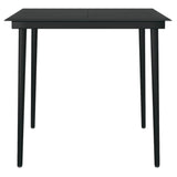 Garden Dining Set Black Powder-coated steel, glass, plastic 3099275