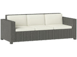 3 Seater Rattan Sofa All-Weather Wicker Weave Metal Frame Chair with Fire Resistant Cushio-Cream T3398P323866