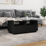 ZNTS Coffee Table with LED Lights Black 90x49x40 cm 839834