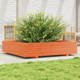 Garden Planter Wax Brown 110x110x26.5 cm Solid Wood Pine 847325