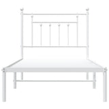 Metal Bed Frame without Mattress with Headboard White 90x190cm 353578