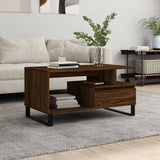 Coffee Table Brown Oak 90x49x45 cm Engineered Wood 831035