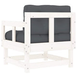 Garden Chairs with Cushions 2 pcs White Solid Wood Pine 825444