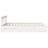 Bed Frame without Mattress White 200x200 cm Solid Wood Pine 3301645