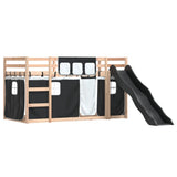 Bunk Bed without Mattress with Slide White and Black 90x190 cm Single 3284125