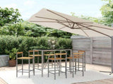 Garden Bar Set Grey PE rattan Large Footrest Garden Bar Set 3187695