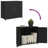 Garden Storage Cabinet Black 83x45x76 cm Poly Rattan 365543