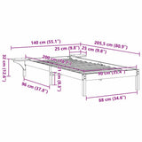 Bed Frame White 90 x 200 cm Solid Pine Wood 873206