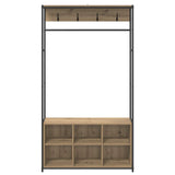 Coat Stand with Shoes Bench Artisan Oak 100 x 32 x 180.5 cm 8012037
