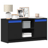 TV Cabinet with LED Black 100x34x50 cm Engineered Wood 852188
