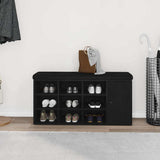 Storage Bench Black Oak 102 x 32 x 50 cm Engineered Wood 862986