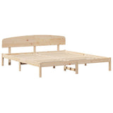 Bed Frame with Headboard Natural 200 x 200 cm Solid Pine Wood 872050