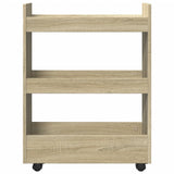 ZNTS Narrow Storage Trolley 3 Tier Sonoma Oak Engineered Wood 855252