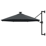 Wall-mounted Garden Parasol with LEDs 300 cm Anthracite 312524