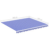 Replacement Fabric for Awning Blue and White 4x3.5 m 311918