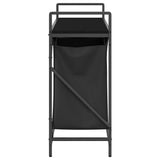 Laundry Basket 2 Compartments with Shelf Black Oak 859075