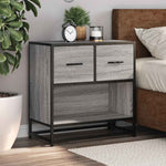 ZNTS Bedside Cabinet Grey Sonoma 60x31x60 cm Engineered Wood and Metal 848697