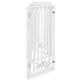 Dog Gate with Door Foldable 6 Panels White 300 cm Poplar Wood 352183