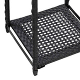 Storage Shelf Black Poly Rattan 30x30x120 cm Storage Shelf 46974