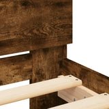 Bed Frame Smoked Oak Engineered Wood, Plywood Super King Durable 3207466