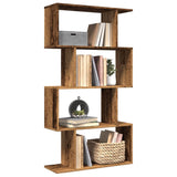 Room Divider Bookcase 4-Tier Old Wood 70x24x129 cm Engineered Wood 858109