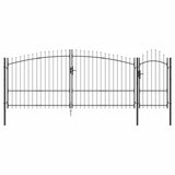 Garden Gate with Lock Woerden Grey 195 x 400 cm Steel 42008911